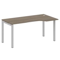 Metal System Quattro 5x5 50БП.СА-1 Пр (Вяз благородный/Серый) Стол криволинейный правый на П-образном м/к