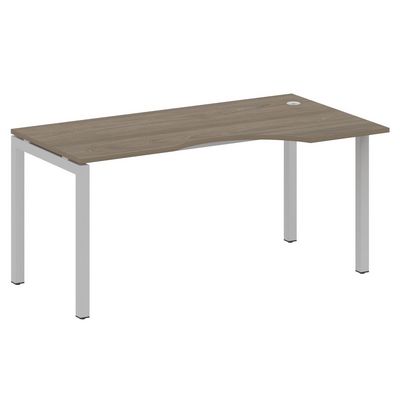 Metal System Quattro 5x5 50БП.СА-1 Пр (Вяз благородный/Серый) Стол криволинейный правый на П-образном м/к