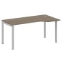 Metal System Quattro 5x5 50БП.СА-1 Пр (Вяз благородный/Серый) Стол криволинейный правый на П-образном м/к