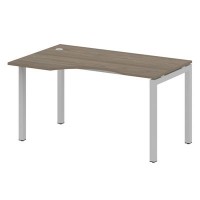 Metal System Quattro 5x5 50БП.СА-2 Л (Вяз благородный/Серый) Стол криволинейный левый на П-образном м/к