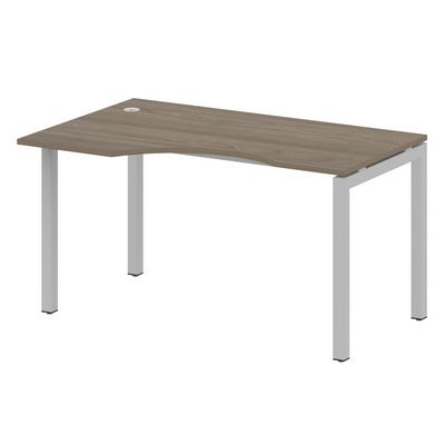 Metal System Quattro 5x5 50БП.СА-2 Л (Вяз благородный/Серый) Стол криволинейный левый на П-образном м/к