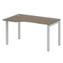 Metal System Quattro 5x5 50БП.СА-2 Л (Вяз благородный/Серый) Стол криволинейный левый на П-образном м/к