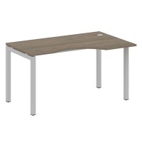 Metal System Quattro 5x5 50БП.СА-2 Пр (Вяз благородный/Серый) Стол криволинейный правый на П-образном м/к