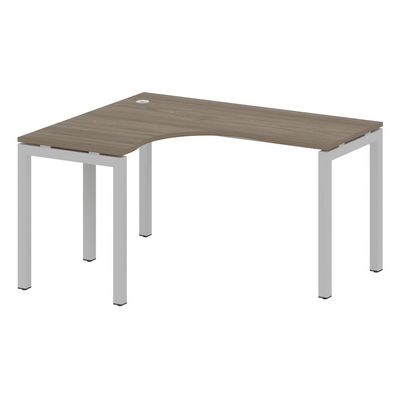 Metal System Quattro 5x5 50БП.СА-3 Л (Вяз благородный/Серый) Стол криволинейный левый на П-образном м/к