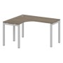 Metal System Quattro 5x5 50БП.СА-3 Л (Вяз благородный/Серый) Стол криволинейный левый на П-образном м/к