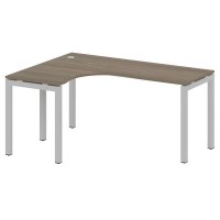 Metal System Quattro 5x5 50БП.СА-4 Л (Вяз благородный/Серый) Стол криволинейный левый на П-образном м/к