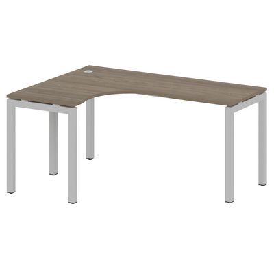 Metal System Quattro 5x5 50БП.СА-4 Л (Вяз благородный/Серый) Стол криволинейный левый на П-образном м/к