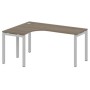 Metal System Quattro 5x5 50БП.СА-4 Л (Вяз благородный/Серый) Стол криволинейный левый на П-образном м/к