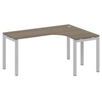 Metal System Quattro 5x5 50БП.СА-4 Пр (Вяз благородный/Серый) Стол криволинейный правый на П-образном м/к