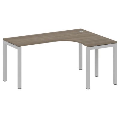 Metal System Quattro 5x5 50БП.СА-4 Пр (Вяз благородный/Серый) Стол криволинейный правый на П-образном м/к