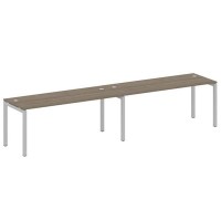 Metal System Quattro 5x5 50БП.СМ-2.5 (Вяз благородный/Серый) Рабочая станция на 2 раб.места на П-образном м/к