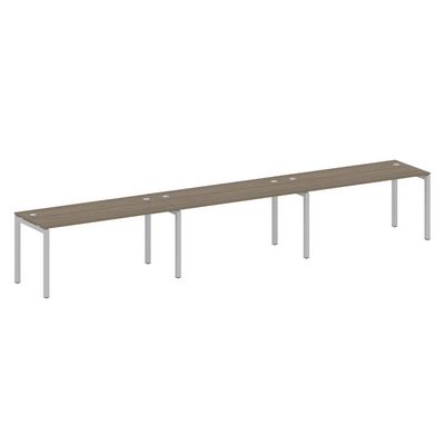 Metal System Quattro 5x5 50БП.СМ-3.4 (Вяз благородный/Серый) Рабочая станция на 3 раб.места на П-образном м/к