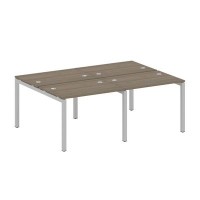 Metal System Quattro 5x5 50БП.СМ-4.1 (Вяз благородный/Серый) Рабочая станция на 4 раб.места на П-образном м/к