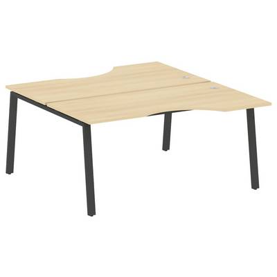 Metal System Style БА.РАС-СА-2.1 (Акация лорка/черный) Рабочая станция криволинейная на А-образном м/к