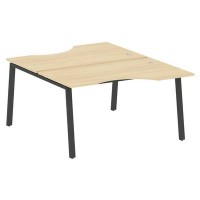 Metal System Style БА.РАС-СА-2.2 (Акация лорка/черный) Рабочая станция криволинейная на А-образном м/к