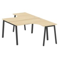 Metal System Style БА.РАС-СА-2.3 (Акация лорка/черный) Рабочая станция криволинейная на А-образном м/к
