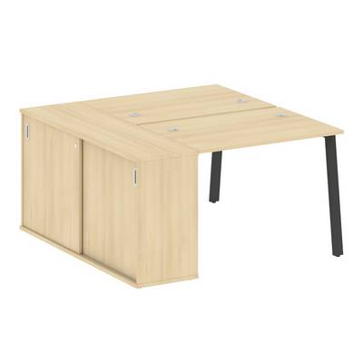 Metal System Style БА.РС-СШК-1.1 (Акация лорка/антрацит) Рабочая станция на А-образном м/к с опорным шкафом-купе