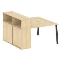 Metal System Style БА.РС-СШК-2.2 (Акация лорка/антрацит) Рабочая станция на А-образном м/к с опорным шкафом-купе