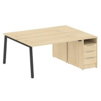 Metal System Style БА.РС-СТП-2.3 (Акация лорка/антрацит) Рабочая станция на А-образном м/к с опорной тумбой