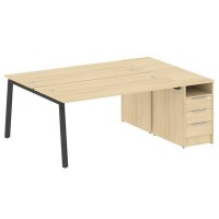 Metal System Style БА.РС-СТП-2.4 (Акация лорка/антрацит) Рабочая станция на А-образном м/к с опорной тумбой