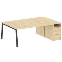 Metal System Style БА.РС-СТП-2.5 (Акация лорка/антрацит) Рабочая станция на А-образном м/к с опорной тумбой