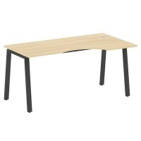 Metal System Style БА.СА-1 Пр (Акация лорка/черный) Стол криволинейный правый на А-образном м/к