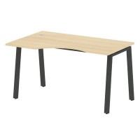 Metal System Style БА.СА-2 Л (Акация лорка/черный) Стол криволинейный левый на А-образном м/к