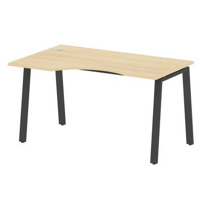 Metal System Style БА.СА-2 Л (Акация лорка/черный) Стол криволинейный левый на А-образном м/к