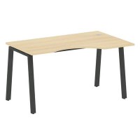 Metal System Style БА.СА-2 Пр (Акация лорка/черный) Стол криволинейный правый на А-образном м/к