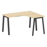 Metal System Style БА.СА-3 Пр (Акация лорка/черный) Стол криволинейный правый на А-образном м/к