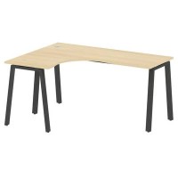 Metal System Style БА.СА-4 Л (Акация лорка/черный) Стол криволинейный левый на А-образном м/к