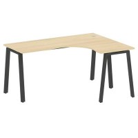 Metal System Style БА.СА-4 Пр (Акация лорка/черный) Стол криволинейный правый на А-образном м/к