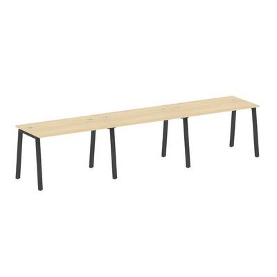 Metal System Style БА.СМ-3.2 (Акация лорка/черный) Рабочая станция на 3 раб.места на А-образном м/к