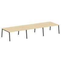 Metal System Style БА.СМ-6.4 (Акация лорка/черный) Рабочая станция на 6 раб.мест на А-образном м/к