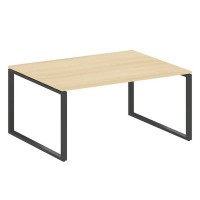 Metal System Style БО.ПРГ-1.4 (Акация лорка/черный) Переговорный стол (1 столешница) на О-образном м/к