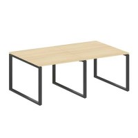 Metal System Style БО.ПРГ-2.1 (Акация лорка/черный) Переговорный стол (2 столешницы) на О-образном м/к