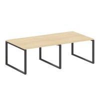 Metal System Style БО.ПРГ-2.2 (Акация лорка/черный) Переговорный стол (2 столешницы) на О-образном м/к