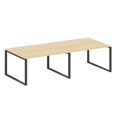 Metal System Style БО.ПРГ-2.3 (Акация лорка/черный) Переговорный стол (2 столешницы) на О-образном м/к