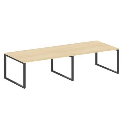 Metal System Style БО.ПРГ-2.4 (Акация лорка/антрацит) Переговорный стол (2 столешницы) на О-образном м/к