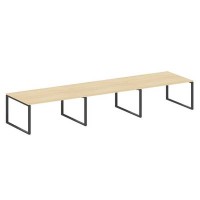 Metal System Style БО.ПРГ-3.4 (Акация лорка/черный) Переговорный стол (3 столешницы) на О-образном м/к