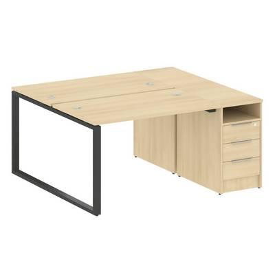 Metal System Style БО.РС-СТП-2.2 (Акация лорка/антрацит) Рабочая станция на О-образном м/к с опорной тумбой