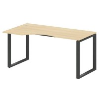 Metal System Style БО.СА-1 Л (Акация лорка/черный) Стол криволинейный левый на О-образном м/к