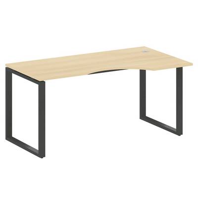 Metal System Style БО.СА-1 Пр (Акация лорка/черный) Стол криволинейный правый на О-образном м/к