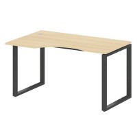 Metal System Style БО.СА-2 Л (Акация лорка/черный) Стол криволинейный левый на О-образном м/к