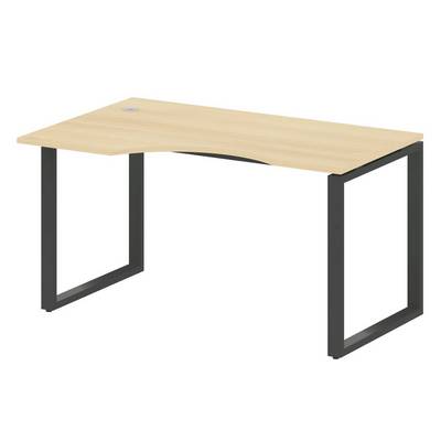 Metal System Style БО.СА-2 Л (Акация лорка/черный) Стол криволинейный левый на О-образном м/к