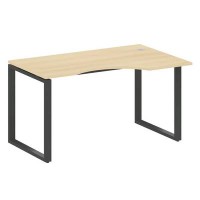 Metal System Style БО.СА-2 Пр (Акация лорка/черный) Стол криволинейный правый на О-образном м/к