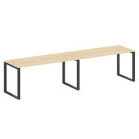 Metal System Style БО.СМ-2.4 (Акация лорка/черный) Рабочая станция на 2 раб.места на О-образном м/к