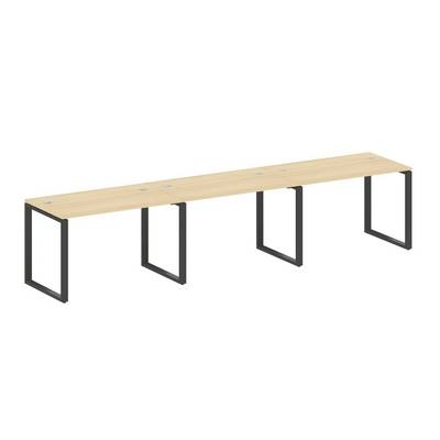 Metal System Style БО.СМ-3.2 (Акация лорка/черный) Рабочая станция на 3 раб.места на О-образном м/к