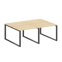 Metal System Style БО.СМ-4.1 (Акация лорка/черный) Рабочая станция на 4 раб.места на О-образном м/к