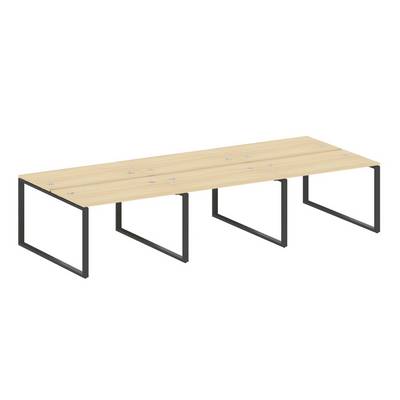 Metal System Style БО.СМ-6.2 (Акация лорка/черный) Рабочая станция на 6 раб.мест на О-образном м/к